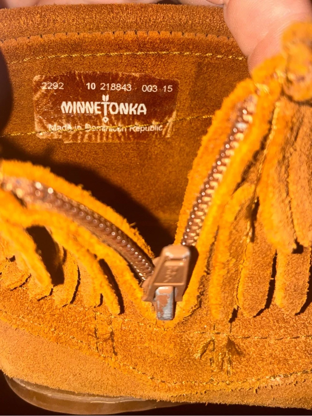 Minnetonka Kids Brown Suede Fringe Moccasins